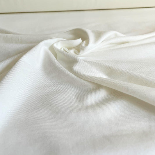 26" Remnant - Bamboo/Cotton Stretch Jersey - Ivory / Off-white