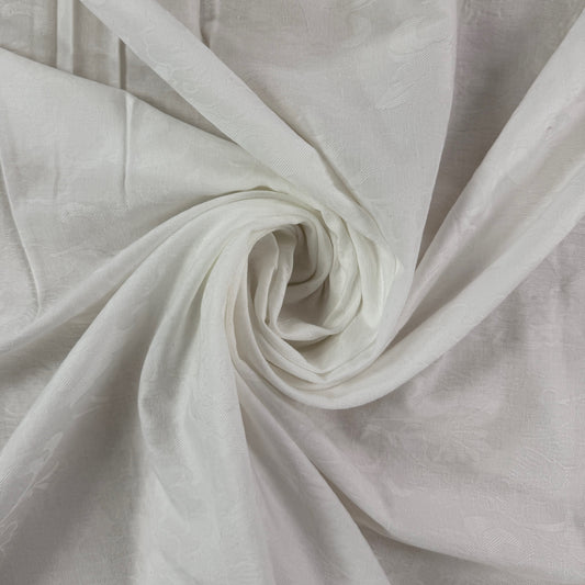 Cotton Brocade - White  - Deadstock