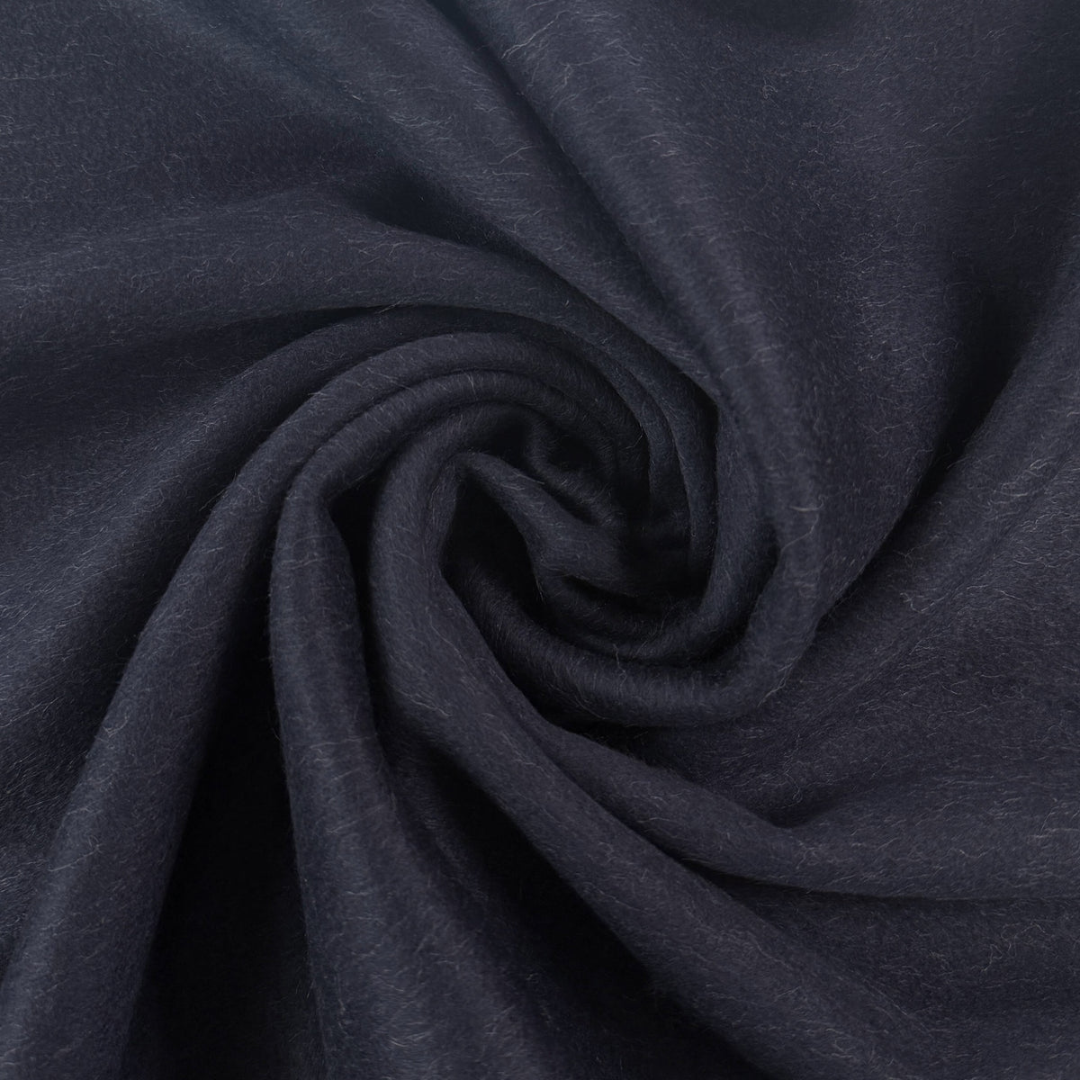 Reversible Ultrasoft Brush Mohair Wool Coating - Navy & Grey - Designer Deadstock