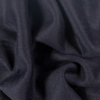 Reversible Ultrasoft Brush Mohair Wool Coating - Navy & Grey - Designer Deadstock