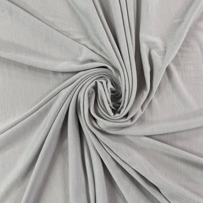 Virgin Wool & Silk Jersey - Light Grey - Designer Deadstock