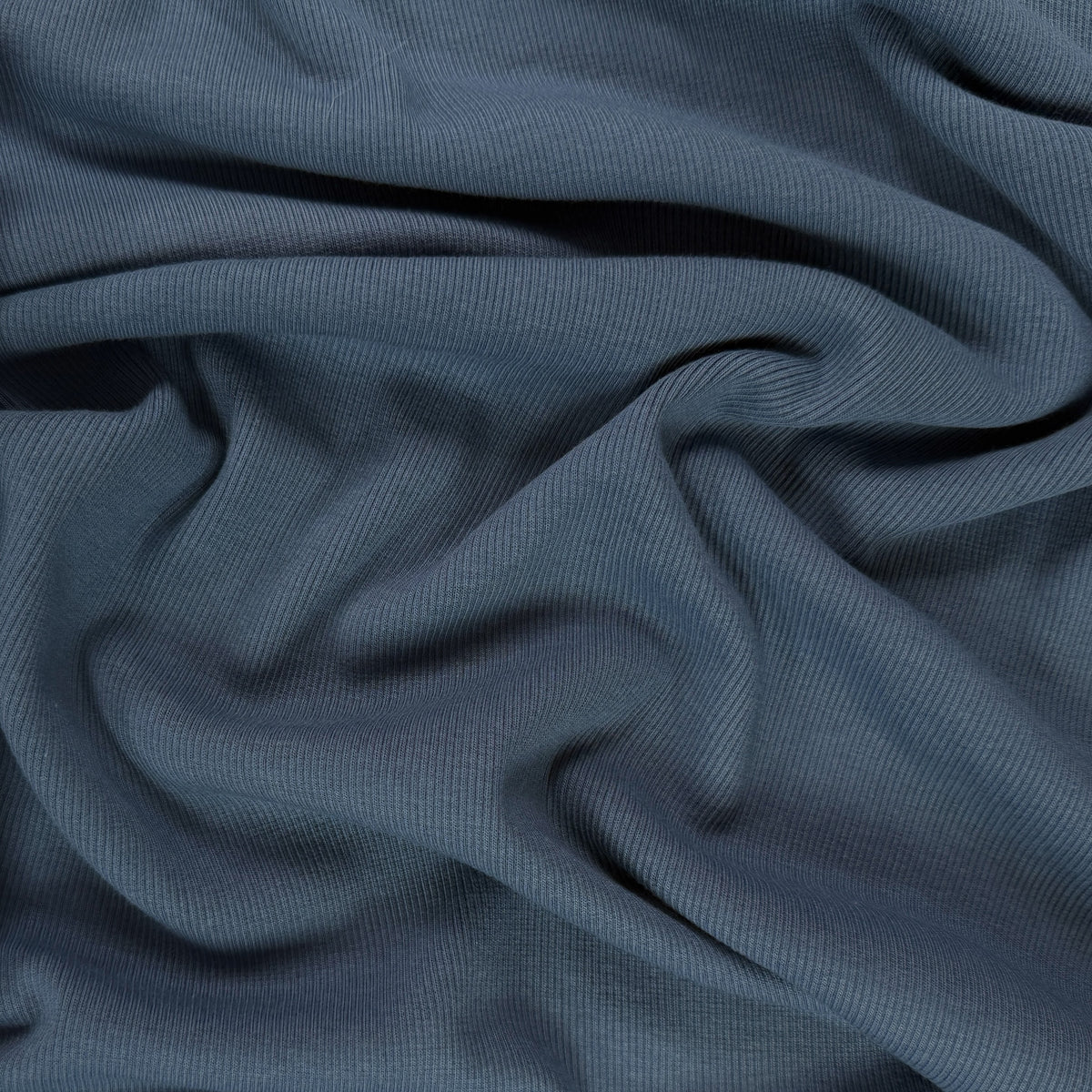 Bamboo Cotton Cloud 2x2 Rib Knit - Slate Blue