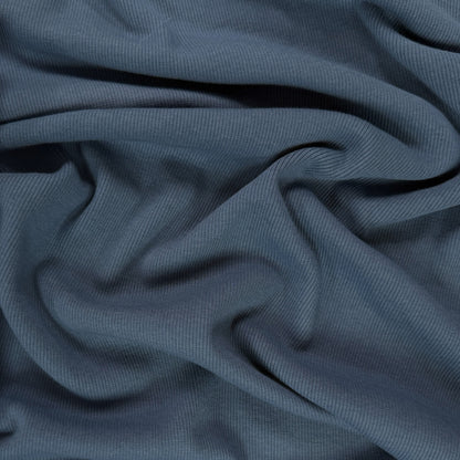 Bamboo Cotton Cloud 2x2 Rib Knit - Slate Blue