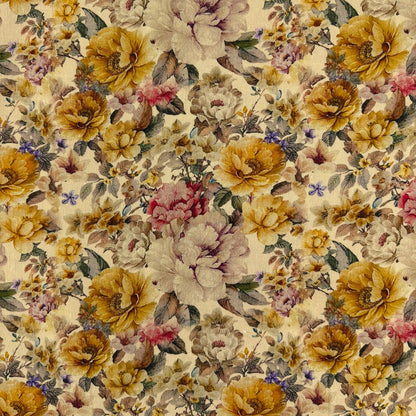 Rayon Linen Rivera Slub - Golden Florals