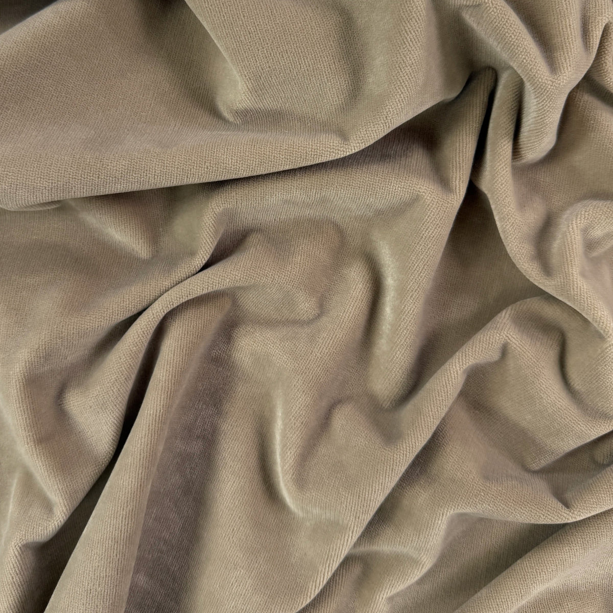 Heavy Polyester Velvet  - Upholstery Grade - Taupe - Deadstock