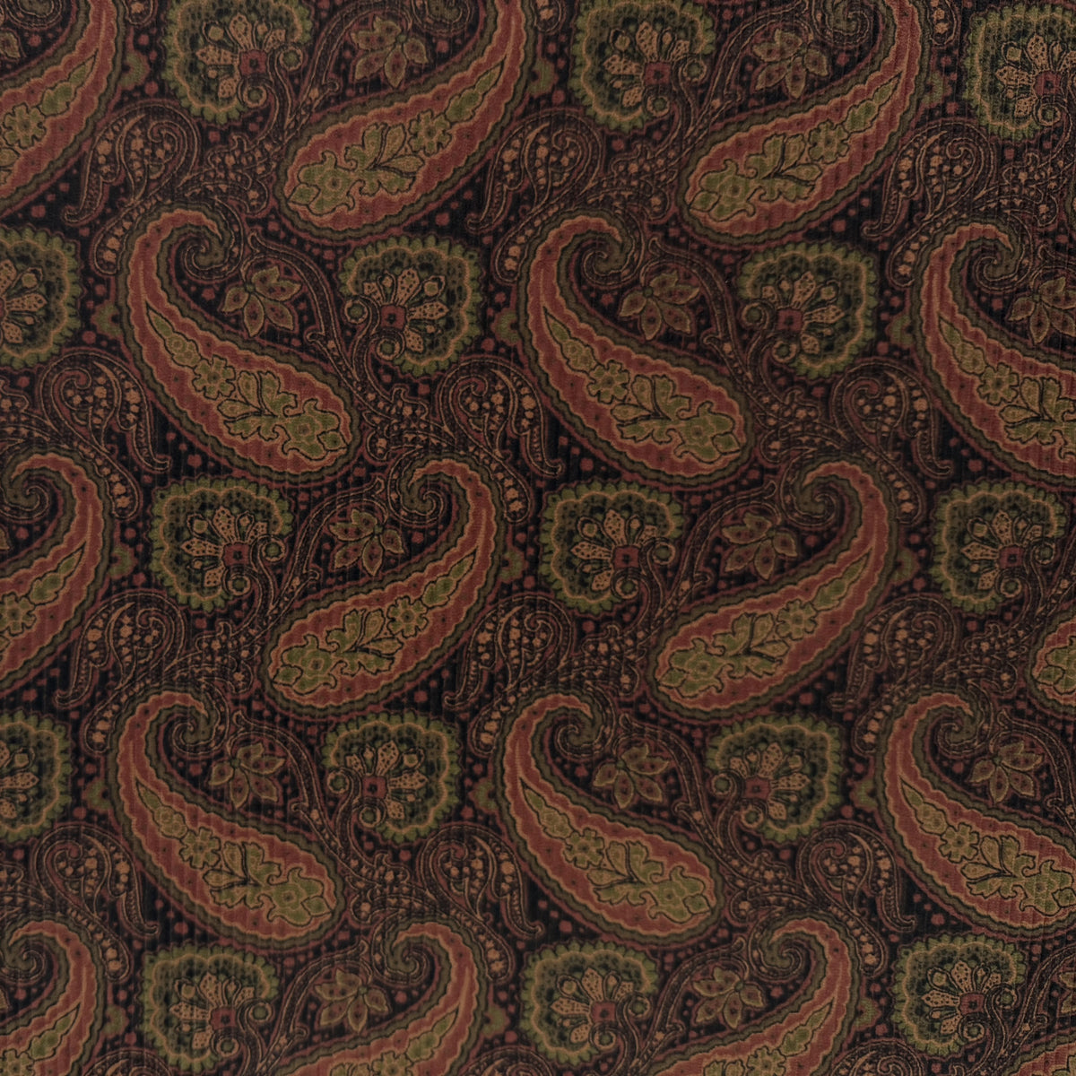 Stretch Cotton Corduroy - Brown Paisley - Designer Deadstock
