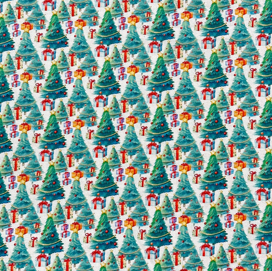 Christmas Trees - Digital Print - Cotton Poplin