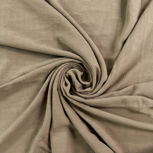 20" Remnant - Silky Linen Viscose Noil - Tan - Deadstock