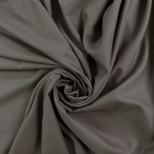 14" Remnant - Taupe Grey Lightweight Silk / Wool Blend Crepe  - Deadstock