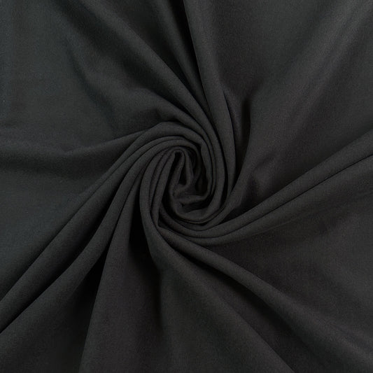 Black Cotton Brushed Moleskin Shirting Fabric  - Deadstock