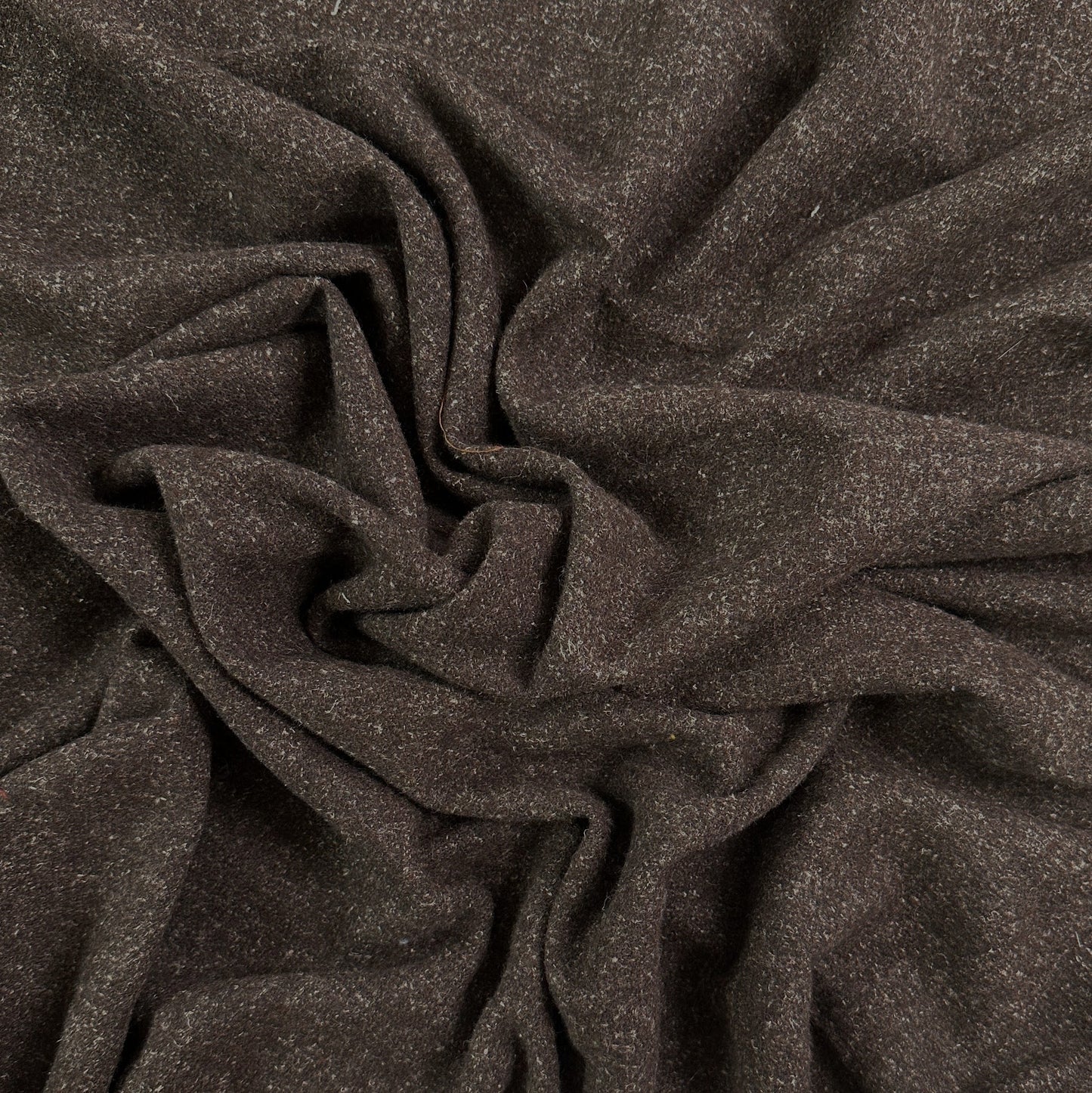 Heathered Brown Boucle Wool Coating  - Deadstock