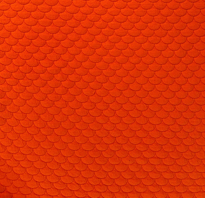 Cotton Quilted Knit Fabric - Bright Orange - Deadstock