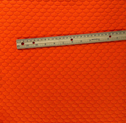 Cotton Quilted Knit Fabric - Bright Orange - Deadstock