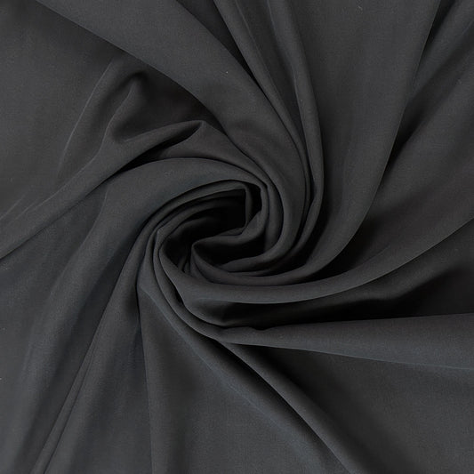 Brushed Herringbone Tencel Twill - Black - Deadstock