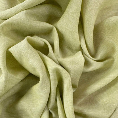 Pale Heathered Pastel Green - Yarn Dyed Linen / Cotton Fabric - Film Studio Deadstock
