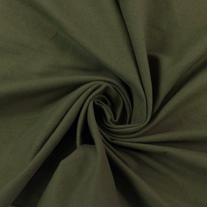 Organic Cotton Brushed Twill - Dark Olive Green - Local Deadstock