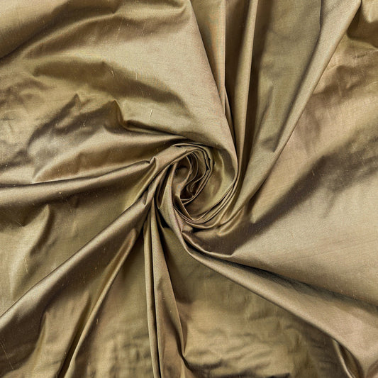 Bronze Gold - Silk Shantung - Designer Deadstock
