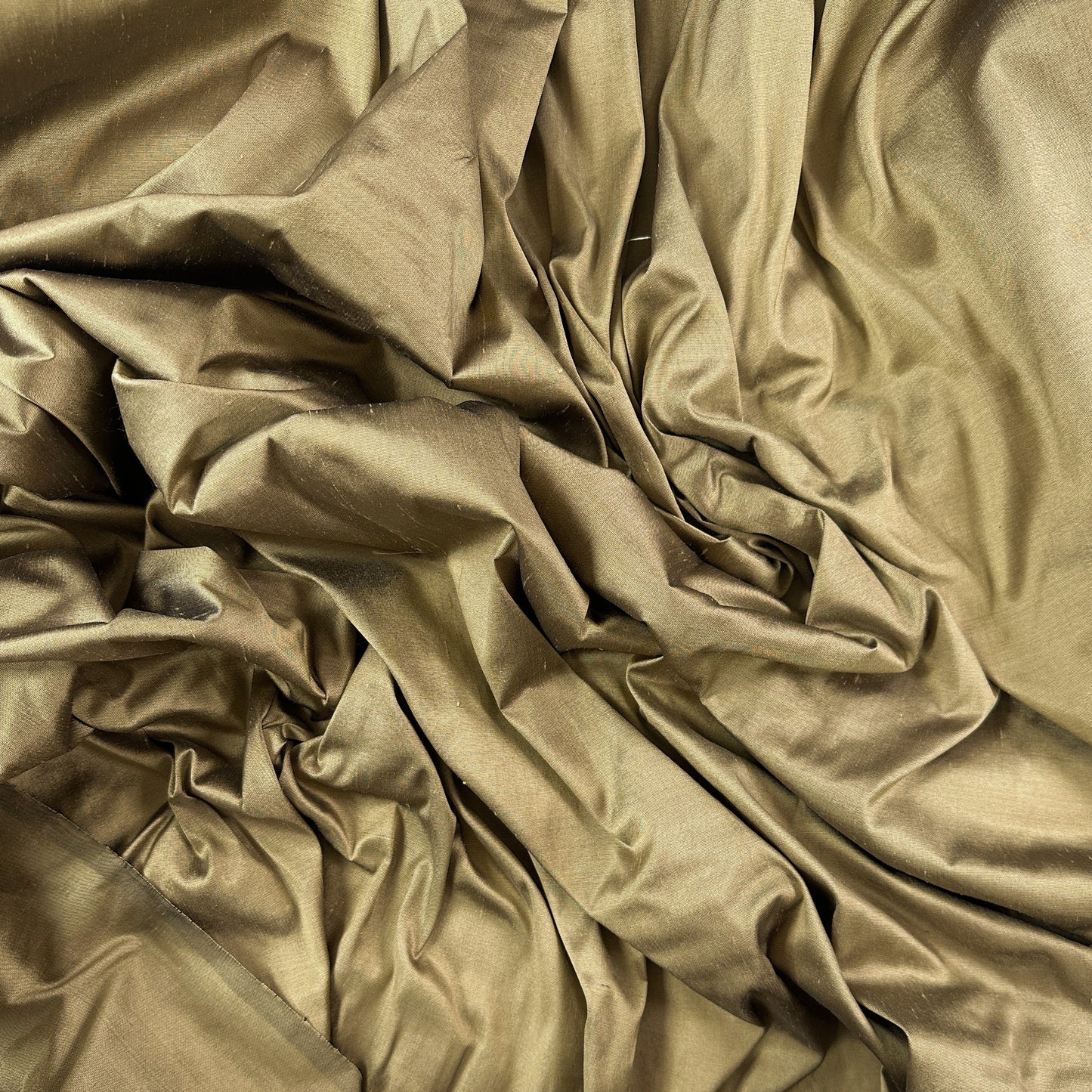 Bronze Gold - Silk Shantung - Designer Deadstock