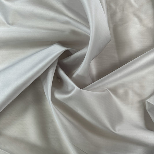 Satin-Face Silk Organza - Silver Grey - Designer Deadstock