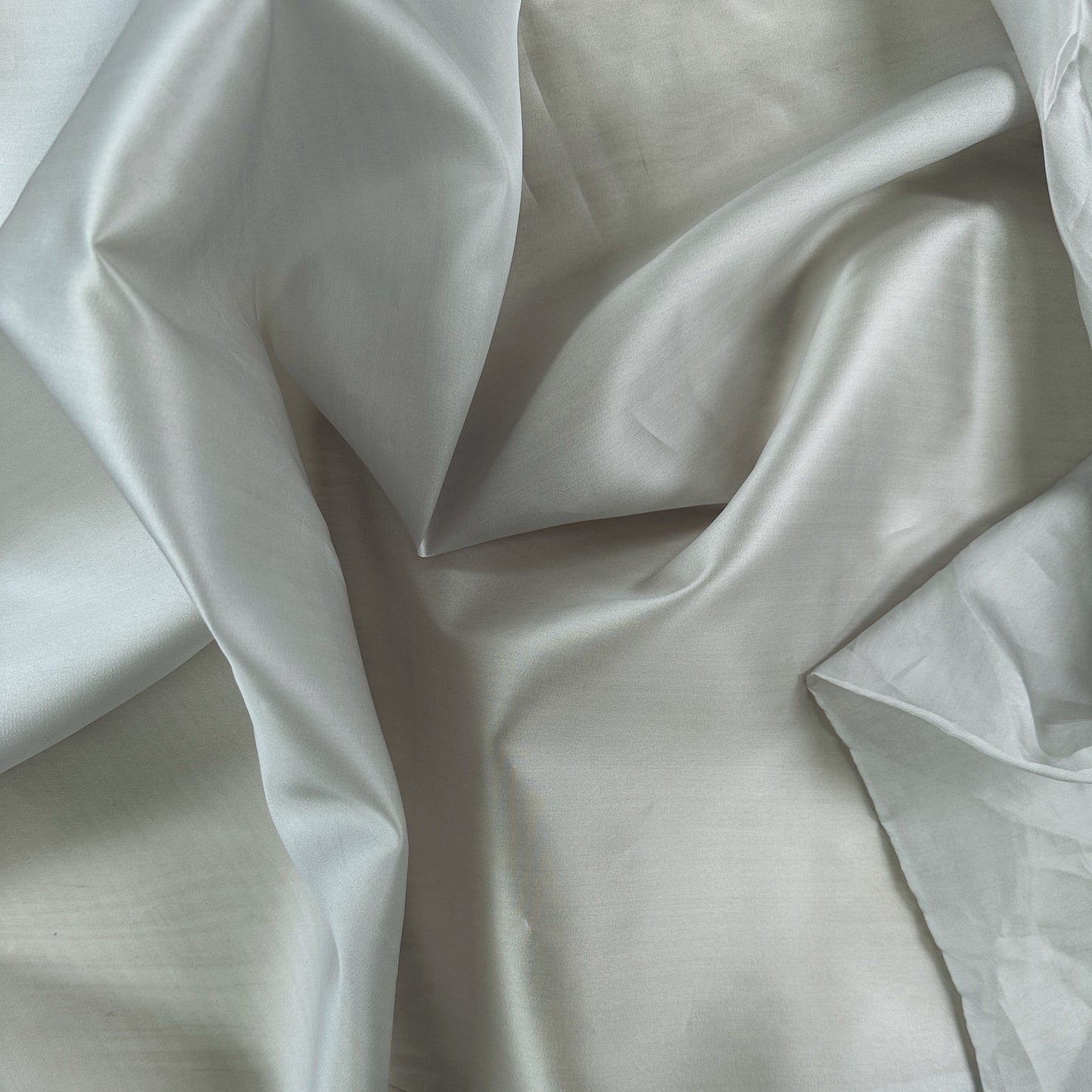 Satin-Face Silk Organza - Silver Grey - Designer Deadstock