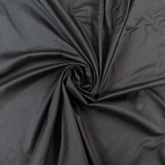 Silk Dupioni - Charcoal Grey - Designer Deadstock