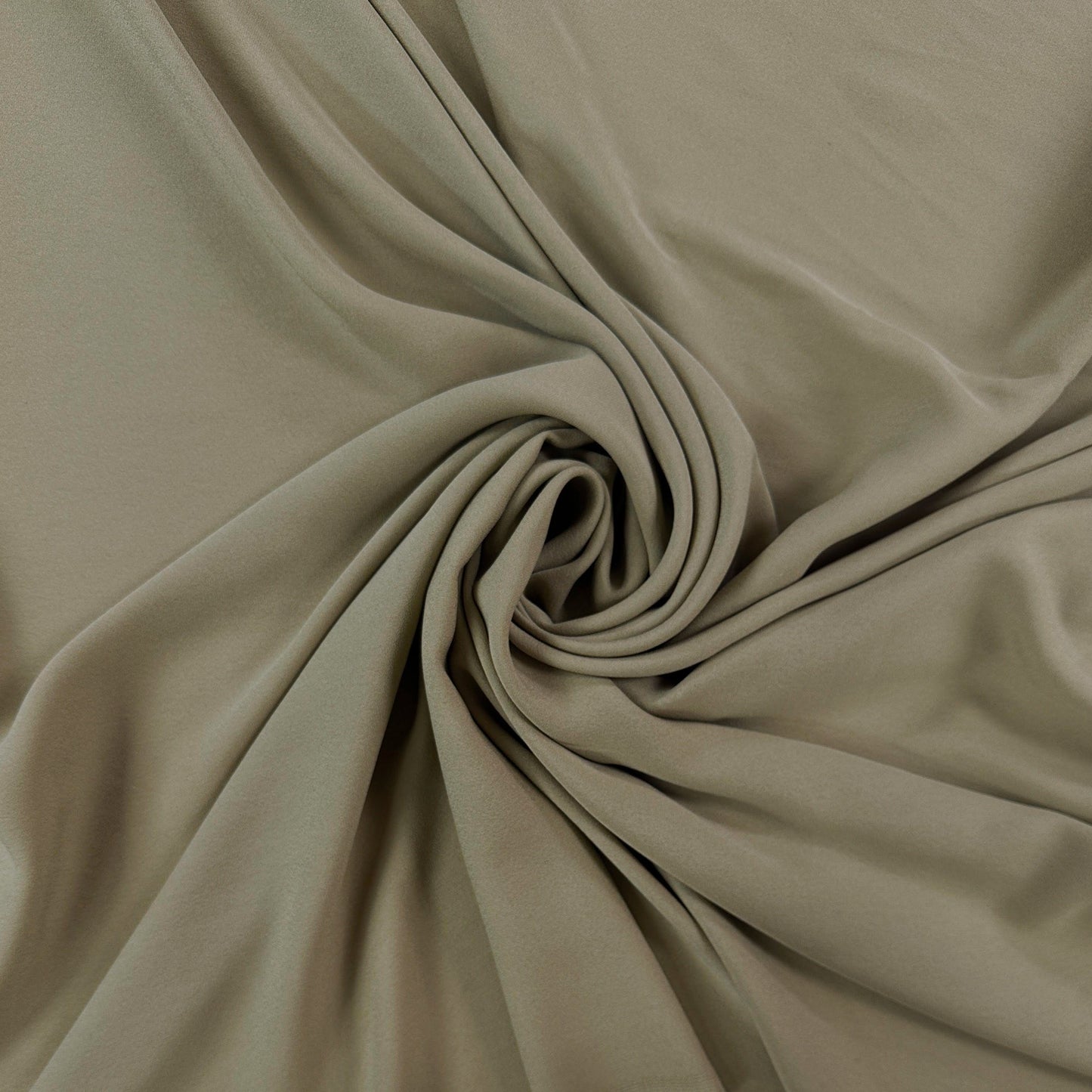 Wool / Silk Crepe - Khaki - Designer Deadstock