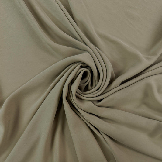 Wool / Silk Crepe - Khaki - Designer Deadstock