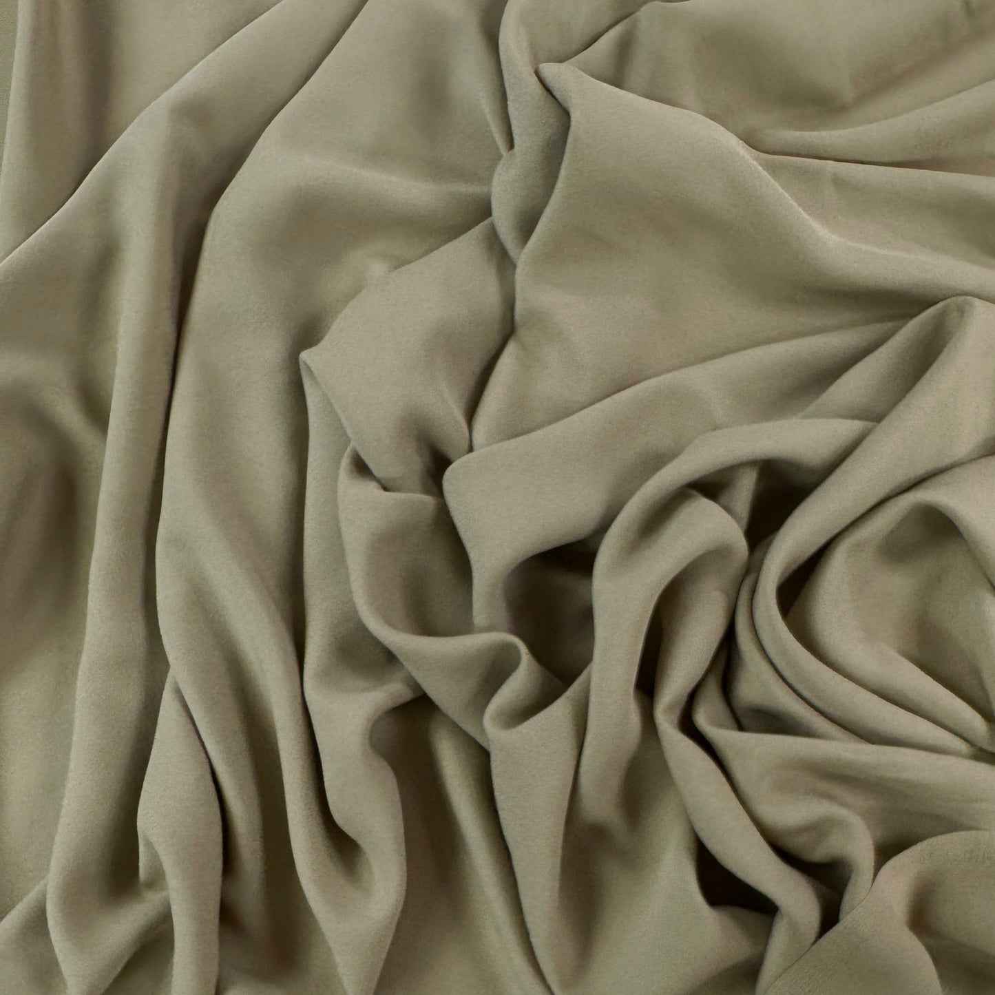 Wool / Silk Crepe - Khaki - Designer Deadstock