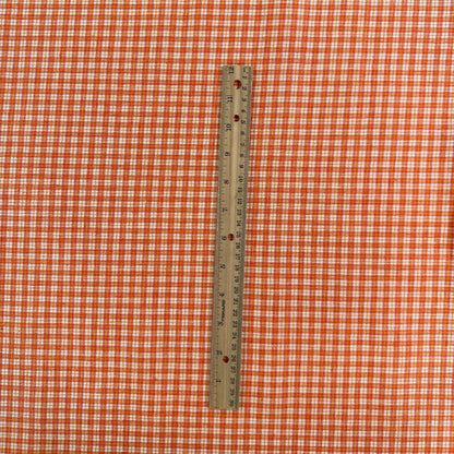 Yarn Dyed European Linen Check - Orange & White Check - 59"