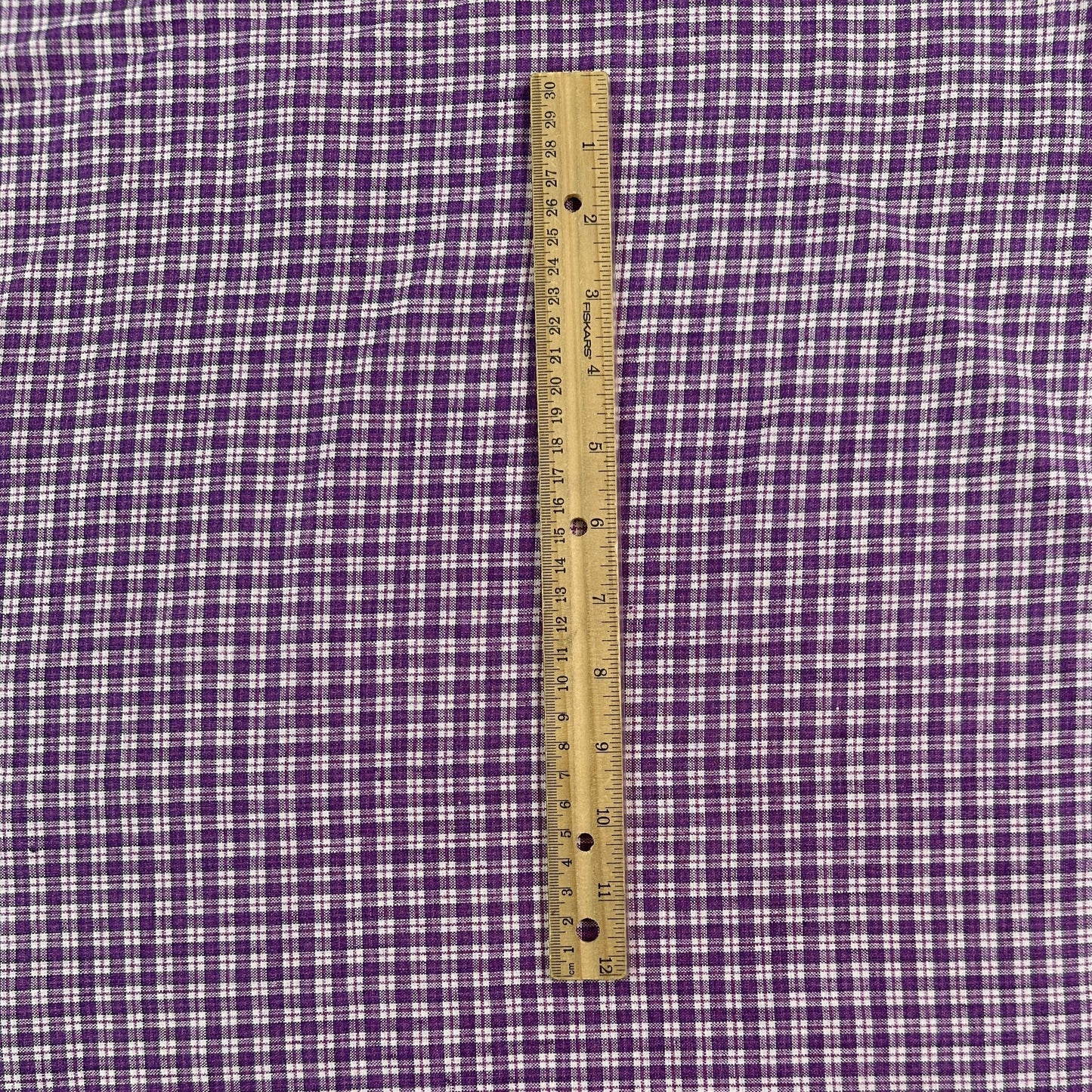 Yarn Dyed European Linen - Check - Purple & White Check - 59"