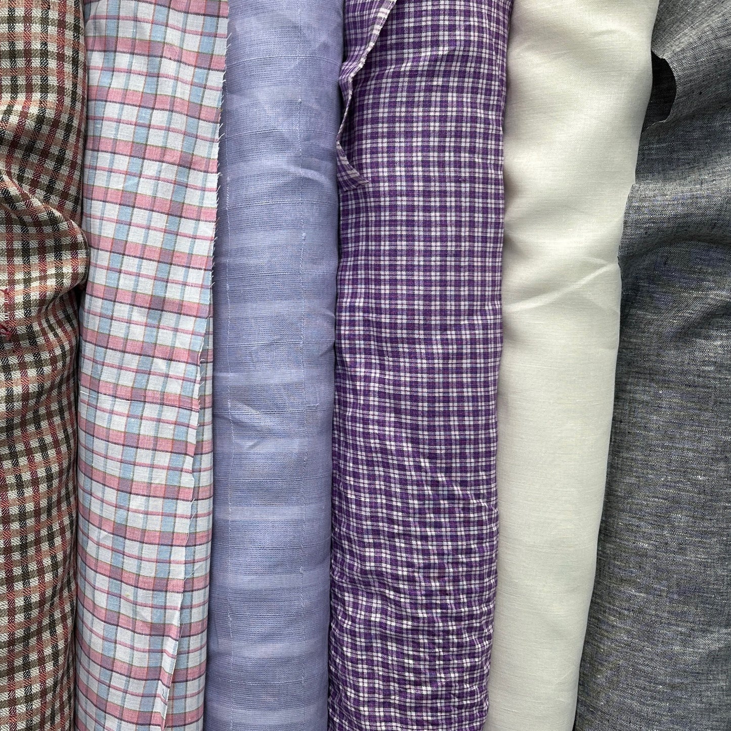 European Linen Plaid - Light Purple Check - 60"