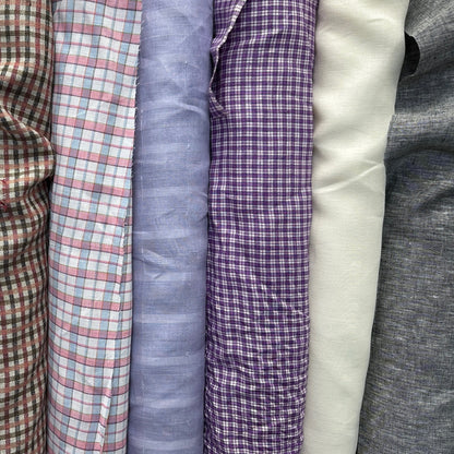 European Linen Plaid - Light Purple Check - 60"