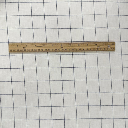 Mistral Yarn Dyed Linen Check - White & Ink