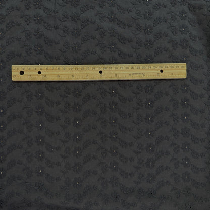 Floral Vines - Black - Cotton Eyelet Embroidery