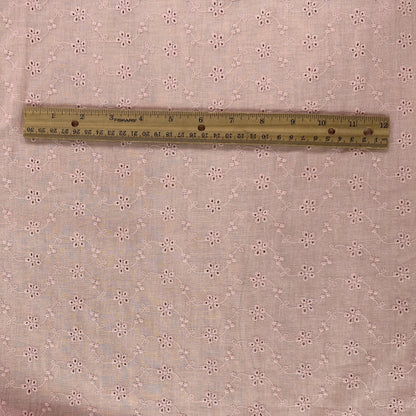 Embroidered Eyelet Cotton Voile - Flower Vines - Baby Pink