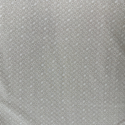 Embroidered Eyelet Cotton Voile - Delicate Geometric Starburst - Ivory