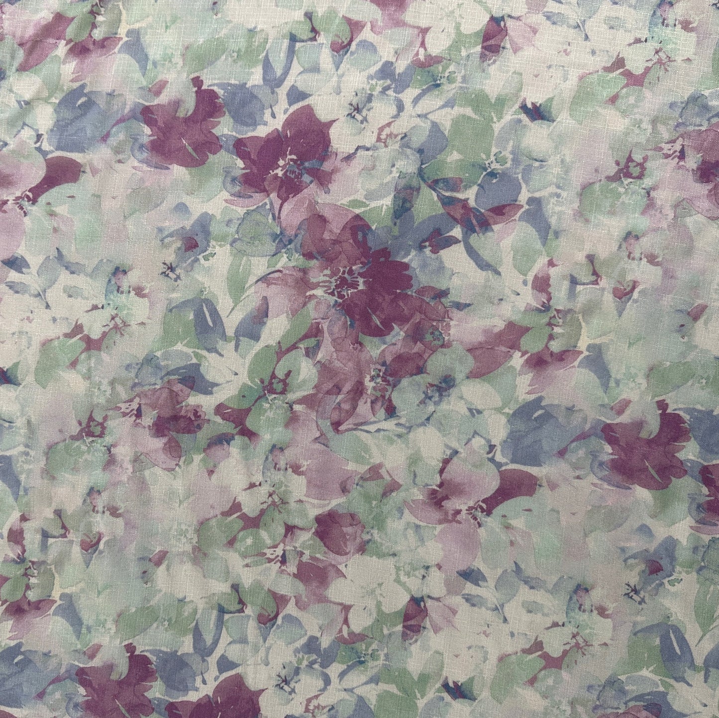 Purple & Blue Floral  - Viscose Rayon Slub