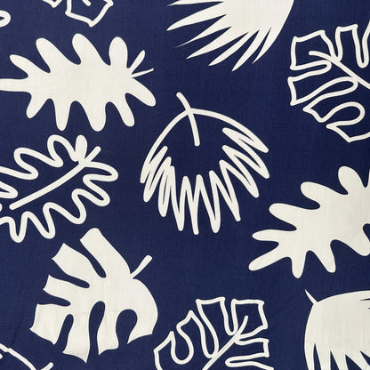 Navy Picasso Print - Rayon Poplin