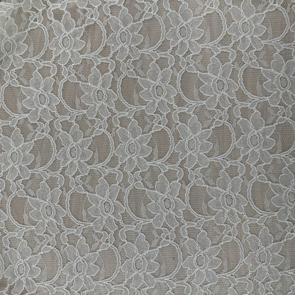 Corded Floral Lace - Nylon Cotton - Ivory