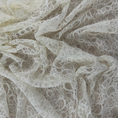 Corded Floral Lace - Nylon Cotton - Ivory