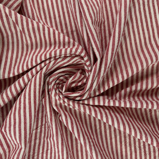 Yarn Dyed Red & White - Organic Cotton Stripe