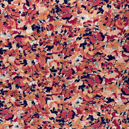 Coral Floral - Rayon Challis