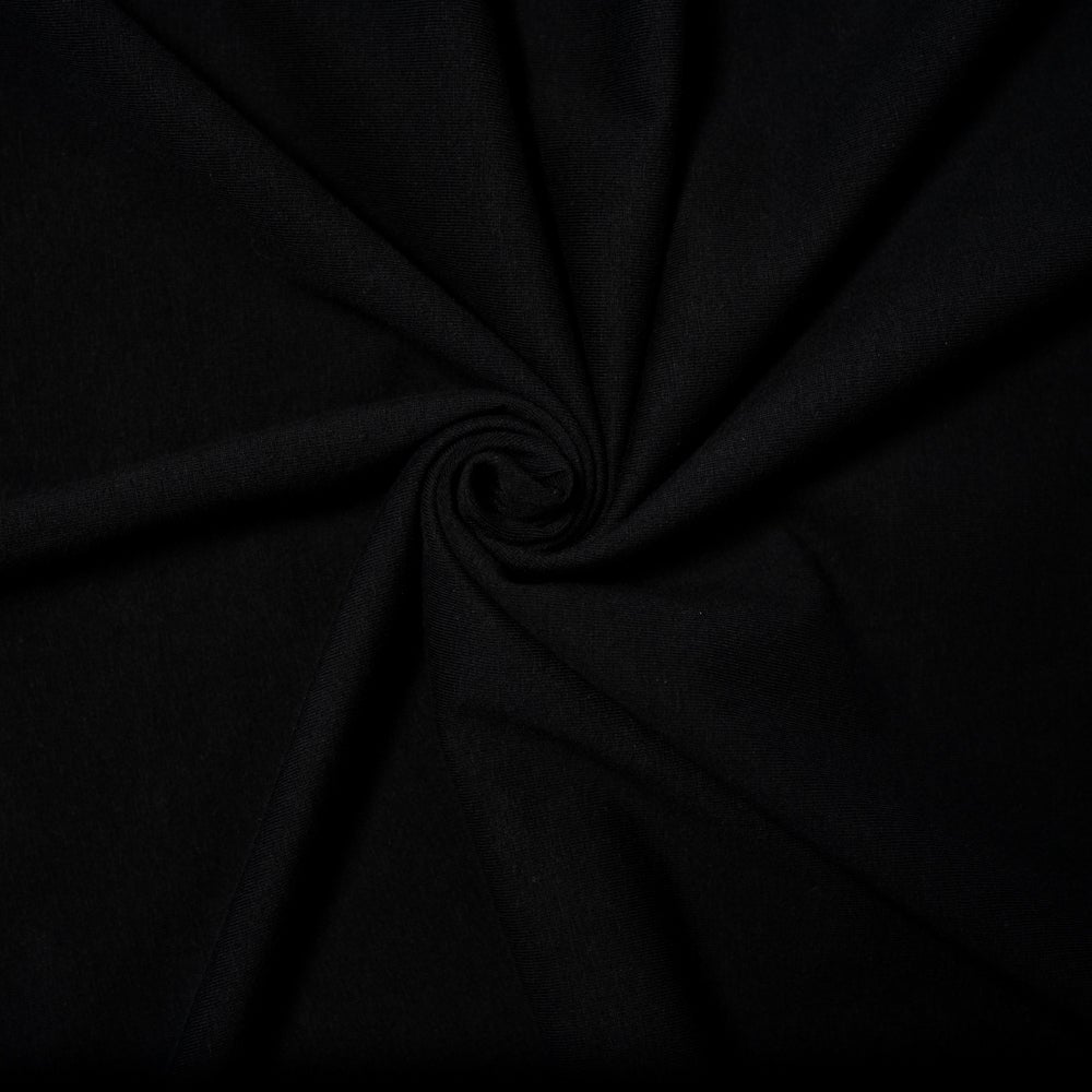 Organic Cotton Heavy Spandex Stretch Jersey - Black - 300gsm