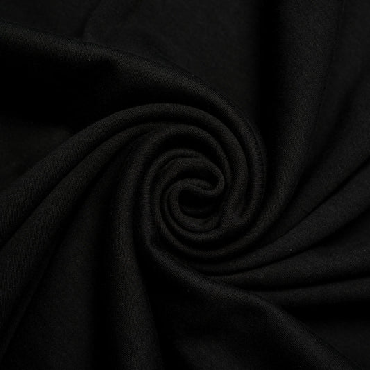 15" Remnant - TENCEL™ Lyocell Merino Double Knit Jersey - Black - Extra Wide 72" - Interlock