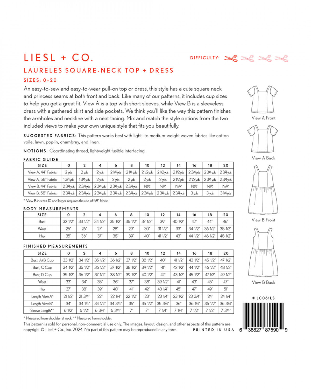Liesl + Co - Laureles Square-Neck Top & Dress