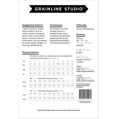 Austin Dress Pattern - 0 - 18 - Grainline Studio
