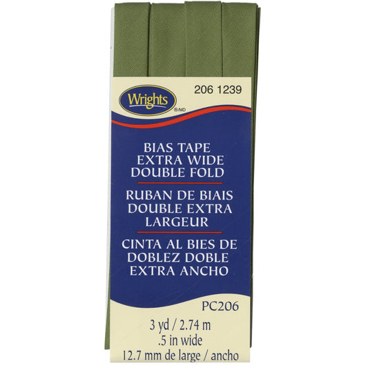 Wrights Bias Tape Extra Wide Double Fold 13mm x 2.75M  Leaf #1239