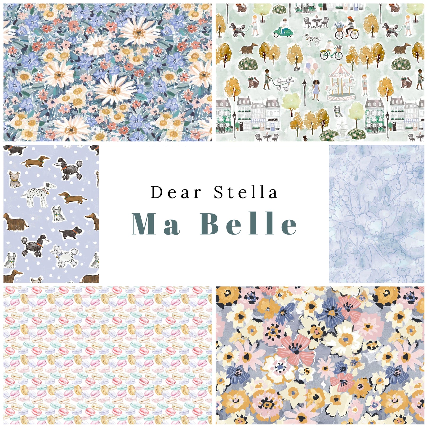 Stay Pawsitive - Ma Belle - Lavender  - Cotton Fabric