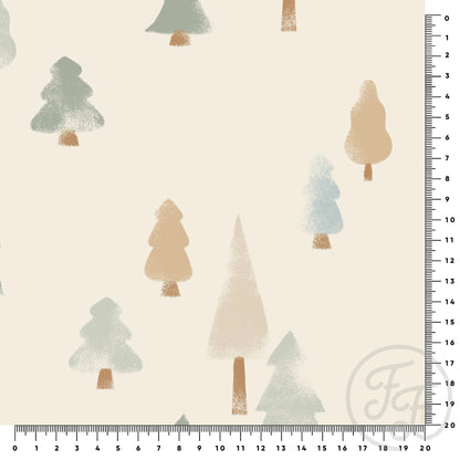 Winter Forest - Beige - Cotton Jersey Knit