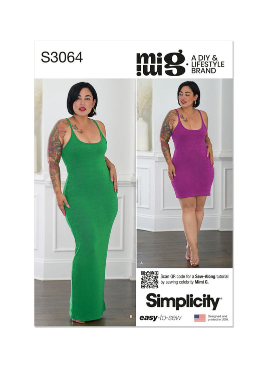 Simplicity - Misses' and Women's Knit Dress in Two Lengths by Mimi G Style